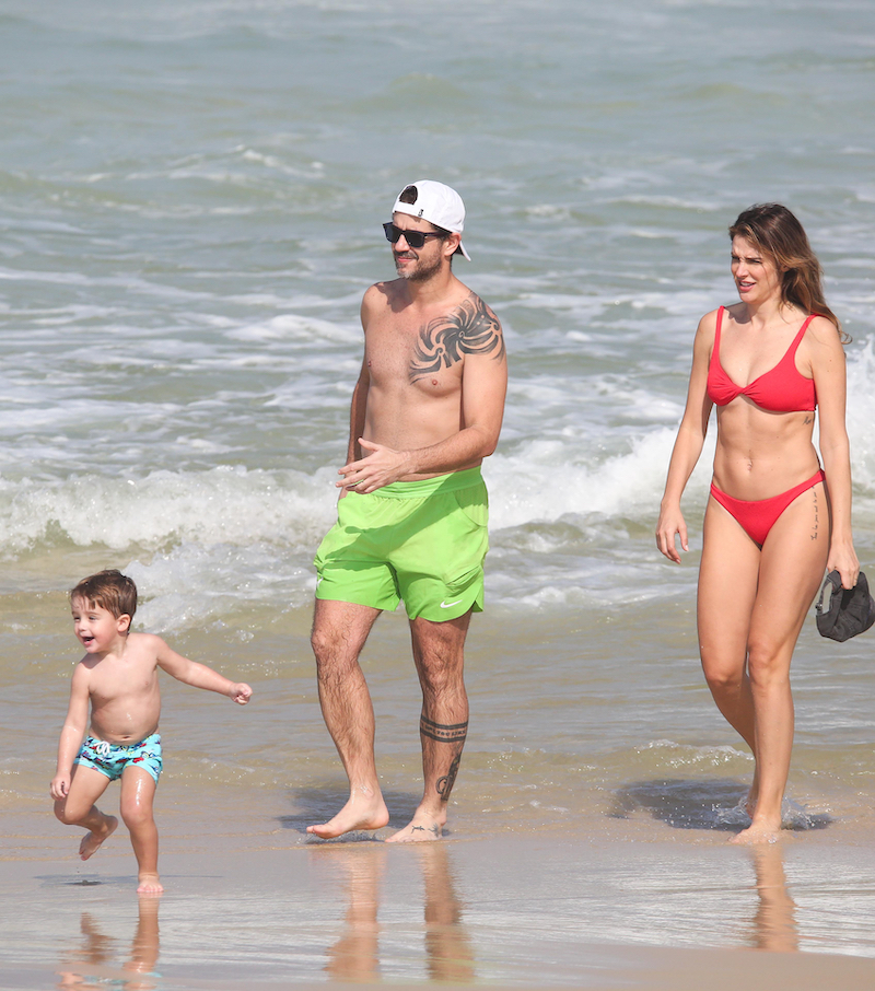 Rafa Brites, Felipe Andreoli e os filhos Rocco e Leon ( Fotos Dilson Silva / AgNews )